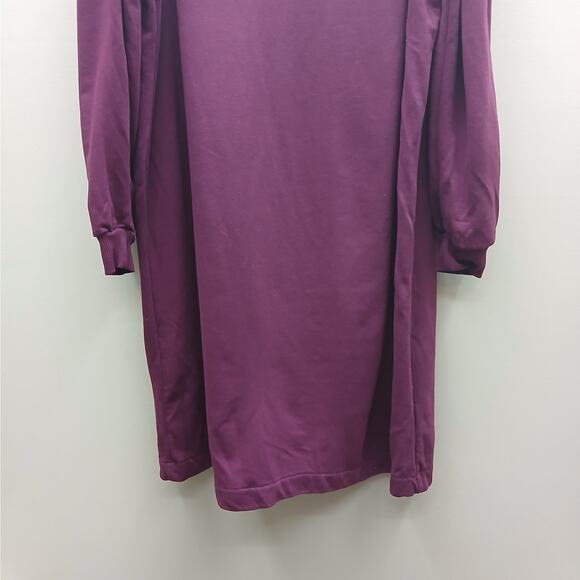 Boden Stretch Puff Sleeve Crew Neck Dress Winter Burgundy Maroon Size 16R - Picture 8 of 10